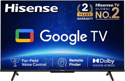 Hisense A6H 108 cm (43 inch) Ultra HD (4K) LED Smart Google TV with Hands Free Voice Control, Dolby Vision and Atmos  (43A6H)