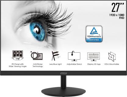 MSI 27 inch Full HD IPS Panel Monitor (PRO MP271(3PA2))  (Response Time: 5 ms, 60 Hz Refresh Rate)