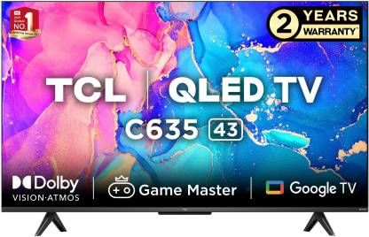 TCL 108 cm (43 inch) QLED Ultra HD (4K) Smart Google TV (43C635) TCL 108 cm (43 inch) QLED Ultra HD (4K) Smart Google TV (43C635)