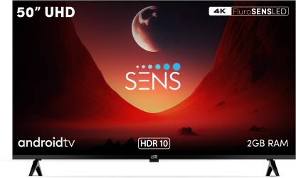 SENS Pikaso 127 cm (50 inch) Ultra HD (4K) LED Smart Android TV with FluroSENS Panel, Dolby Audio and DTS  (SENS50WASUHD)