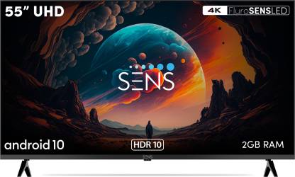 SENS Pikaso 140 cm (55 inch) Ultra HD (4K) LED Smart Android TV with FluroSENS Panel, Dolby Audio and DTS  (SENS55WASUHD)