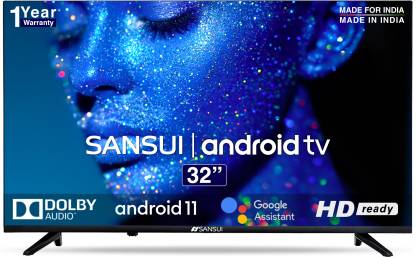 Sansui 80 cm (32 inch) HD Ready LED Smart Android TV with Android 11 (Midnight Black)  (JSW32ASHD)