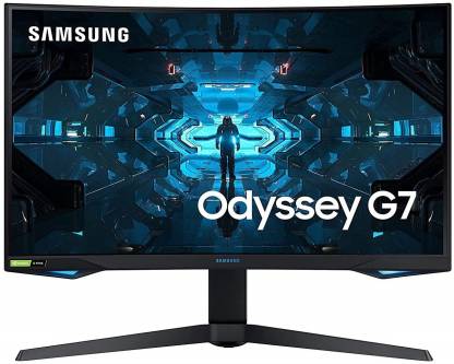 SAMSUNG Odyssey G7 1000R 32 inch Curved Full HD LED Backlit VA Panel Gaming Monitor (LC32G75TQSWXXL)  (NVIDIA G Sync, Response Time: 1 ms, 240 Hz Refresh Rate)