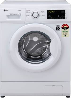 LG 6.5 kg with Steam and Smart Diagnosis Fully Automatic Front Load Washing Machine with In-built Heater White  (FHM1065SDW)
