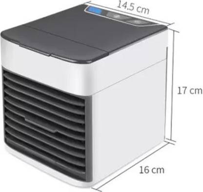 Vozica 10 L Room/Personal Air Cooler  (White Blue, portable air conditioner table mini personal space air cooler with USB power)