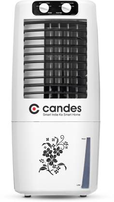 Candes 12 L Room/Personal Air Cooler(White, Black, Elegant High Speed-Honey Comb Cooling Pad & Ice Chamber, Blower)