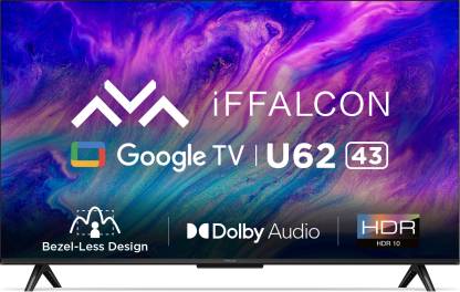 iFFALCON by TCL U62 108 cm (43 inch) Ultra HD (4K) LED Smart Google TV with Bezel-Less Design and Dolby Audio(iFF43U62)