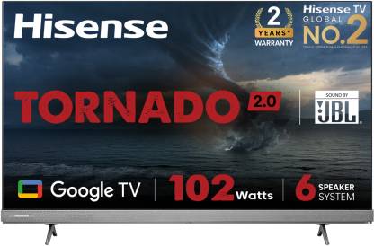 Hisense 139 cm (55 inch) Ultra HD (4K) LED Smart Google TV with 102W JBL 6 Speakers, Dolby Vision and Atmos(55A7H)