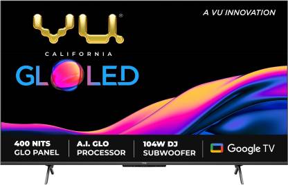 Vu GloLED 126 cm (50 inch) Ultra HD (4K) LED Smart Google TV with DJ Subwoofer 104W(50GloLED)