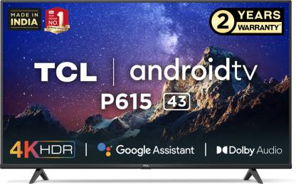 TCL P615 108 cm (43 inch) Ultra HD (4K) LED Smart TV with Dolby Audio  (43P615)