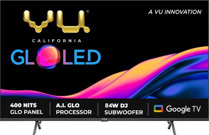 Vu GloLED 108 cm (43 inch) Ultra HD (4K) LED Smart Google TV with DJ Subwoofer 84W  (43GloLED)