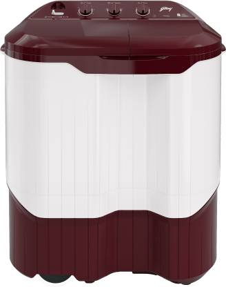 Godrej 9 kg 5 Star With Rain Shower Spin Washing Machine Semi Automatic Top Load Maroon, White  (WS EDGEPRO 90 5.0 PPB3 WNRD)