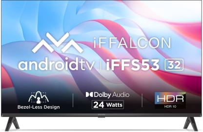 iFFALCON by TCL 80.04 cm (32 inch) HD Ready LED Smart Android TV with Bezel-Less design & 24W Speaker  (iFF32S53)
