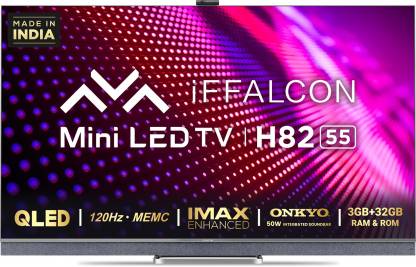 iFFALCON by TCL H82 139 cm (55 inch) QLED Ultra HD (4K) Smart Android TV With Android 11 (Graphite Grey) | Mini LED with Video Call Camera  (55H82)