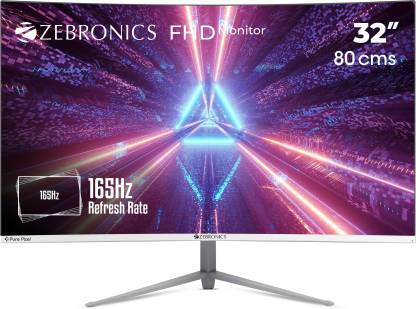 ZEBRONICS 32 inch Curved Full HD VA Panel 80 cm, Wall Mountable, Slim Gaming Monitor (ZEB-AC32FHD)  (Response Time: 12 ms, 165 Hz Refresh Rate)