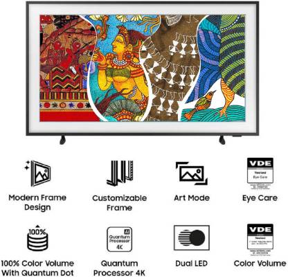 SAMSUNG The Frame 2021 Series 125 cm (50 inch) QLED Ultra HD (4K) Smart Tizen TV  (QA50LS03AAKLXL)