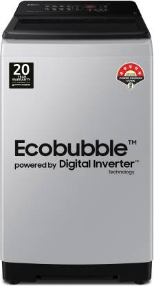 SAMSUNG 8 kg Inverter 5 Star with Ecobubble Technology Washing Machine Fully Automatic Top Load Grey  (WA80BG4441BGTL)