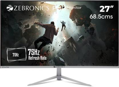 ZEBRONICS 27 inch Full HD VA Panel Wall Mountable Monitor (ZEB-A27FHD Ultra slim LED monitor with 68.5cm,75Hz refresh rate)  (Response Time: 12 ms, 75 Hz Refresh Rate)