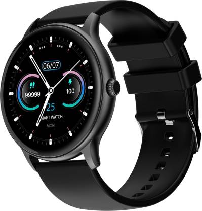 Fire-Boltt Hurricane 1.3" Curved Glass Display with 360 Health Training, 100+ Sports Modes Smartwatch  (Black Strap, Free Size)