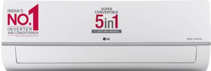 LG Super Convertible 5-in-1 Cooling, 2023 Model 1.2 Ton 3 Star Split Dual Inverter HD Filter with Anti-Virus Protection AC - White  (RS-Q17XNXE, Copper Condenser)