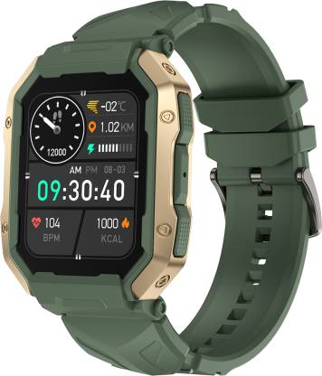 Fire-Boltt Cobra 1.78" AMOLED Army Grade Build, Bluetooth Calling with 123 Sports Modes. Smartwatch  (Dark Green, Camo Green Strap, Free Size)