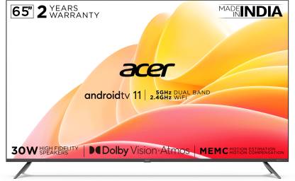 Acer I Series 164 cm (65 inch) Ultra HD (4K) LED Smart Android TV  (AR65AR2851UDFL)