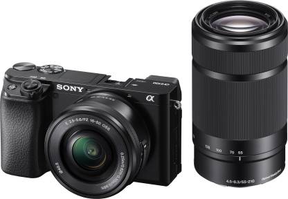 SONY Alpha ILCE-6100Y APS-C Mirrorless Camera with Dual Lens 16-50 mm & 55-210 mm Zoom Featuring Eye AF and 4K movie recording  (Black)