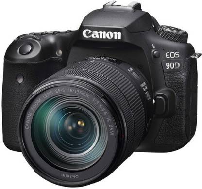 Canon EOS 90D DSLR Camera Body with Single Lens 18 - 135 mm IS USM  (Black)
