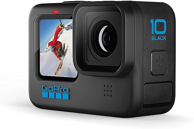 GoPro Hero 10 Magnetic Swivel Clip Rechargable Battery & Shortly Mini Extension Pole Tripod Sports and Action Camera  (Black, 23 MP)