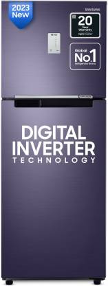 SAMSUNG 236 L Frost Free Double Door 2 Star Refrigerator with Digital Inverter  (Pebble Blue, RT28C3452UT/HL)
