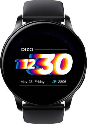 DIZO Watch R AMOLED with 45 mm Dial Size (by realme techLife)  (Glossy Black Strap, Free Size)
