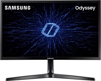 SAMSUNG 24 inch Curved Full HD VA Panel with Game Mode, Low Input Lag, Eye Saver Mode & Flicker Free Full Immersion Gaming Monitor (LC24RG50FZWXXL)  (AMD Free Sync, Response Time: 4 ms, 144 Hz Refresh Rate)