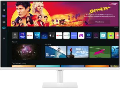 SAMSUNG M7 32 inch 4K Ultra HD VA Panel with USB Type-C Port, Multiple Voice Assistants, embedded TV Apps, PC-less productivity with Samsung DeX, Office 365, Google Duo app, and IoT Hub, Built-in Speakers, Ultrawide Game View Smart Monitor (LS32BM701UWXXL)  (Response Time: 4 ms, 60 Hz Refresh Rate)