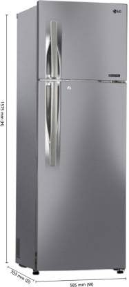 LG 284 L Frost Free Double Door 2 Star Refrigerator  (Shiny Steel, GL-C302RPZU)