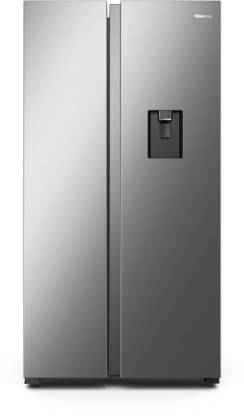 Hisense 564 L Frost Free Side by Side Inverter Technology Star Refrigerator with Water Dispenser  (Silver, RS564N4SSNW)