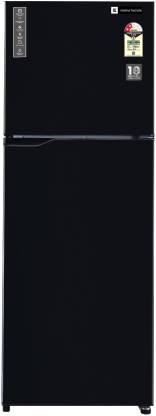 realme TechLife 308 L Frost Free Double Door 2 Star Refrigerator  (Black Uniglass, 310JF2RMBG)