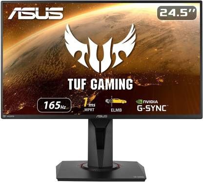 ASUS TUF Gaming 24.5 inch Full HD LED Backlit IPS Panel Height Adjustable | Tilt Adjustment | Swivel Adjustment | Wall Mountable Gaming Monitor (TUF VG259QR)  (Response Time: 1 ms, 165 Hz Refresh Rate)