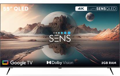 SENS Dwinci 140 cm (55 inch) QLED Ultra HD (4K) Smart Google TV LumiSENS Panel, Dolby Vision and Dolby Atmos  (SENS55WGSQLED)