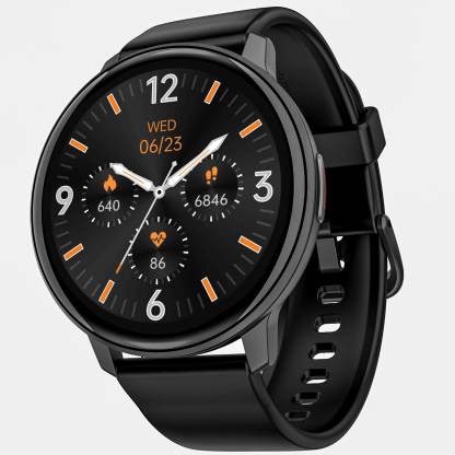 boAt Lunar Connect with ENx Technology for BT Calling & 1.28 HD Round Display Smartwatch  (Black Strap, Free Size)