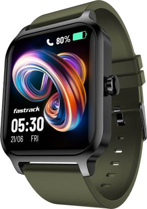 Fastrack Revoltt FS1|1.83 Display|BT Calling|Fastcharge|110+ Sports Mode|200+ WatchFaces Smartwatch  (Green Strap, Free Size)
