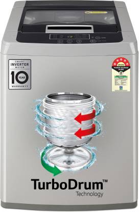 LG 7 kg with Smart Diagnosis and Smart Inverter Fully Automatic Top Load Washing Machine Silver  (T70SKSF1Z)
