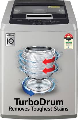 LG 7.5 kg Fully Automatic Top Load Washing Machine Silver  (T75SKSF1Z)