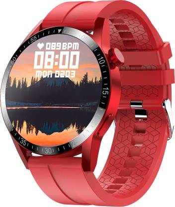 Fire-Boltt Talk Pro 1.3" Bluetooth Calling Smart watch with 60+ Sports Mode, 360*360px Res Smartwatch  (Red Strap, Free Size)