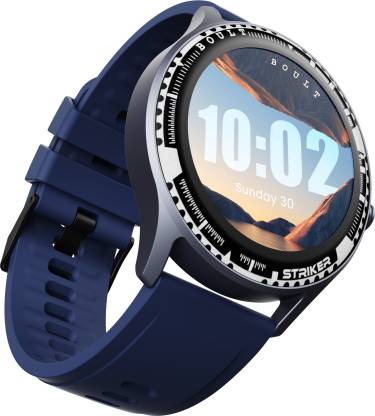  Boult Striker 1.3" HD, Bluetooth Calling, Complete Health Tracking, 150+ Watch Faces Smartwatch  (Blue Strap, Free Size)