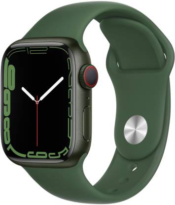 APPLE Watch Series7 (GPS + Cellular, 41mm) - Green Aluminium Case-Clover Sport Band  (Green Strap, Regular)