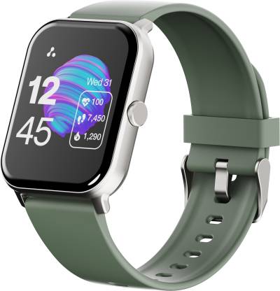 Ambrane Wise-Eon 1.69" Lucid Display,bluetooth calling Smartwatch(Green Strap, Regular)