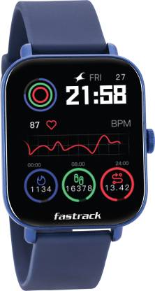 Fastrack Reflex Vox 2 with Large 1.8" HD Display, BT Calling, Music Storage & TWS Connect Smartwatch (Blue Strap, Free Size)
