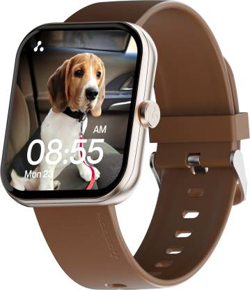 Ambrane Wise Eon Max with 2.01'' Lucid display, BT Calling, with customisable watch face Smartwatch  (Brown Strap, Regular)