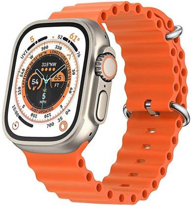 Urban Wings T800 Big Screen HD Smart Watch Support Heart Rate Smartwatch Smartwatch (Orange Strap, 49mm)