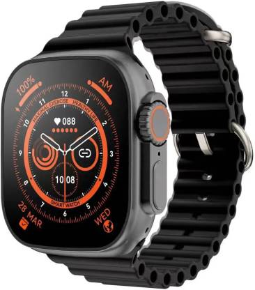 Pepkoala Watch8 Ultra Full HD Heart & SpO2 Monitoring,14 Sports Modes,Sleep Monitor Smartwatch  (Black Strap, Free Size)